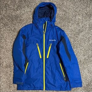 Columbia Royal Blue Jacket with Neon Yellow Zippers